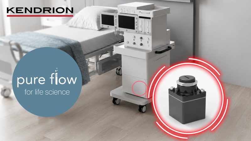 Kendrion Pure Flow Druckregler 48.3 für eine zuverlässige Druckregelung in medizintechnischen Anwendungen.
