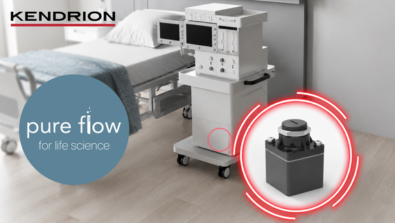 Kendrion Pure Flow Druckregler 48.3 für eine zuverlässige Druckregelung in medizintechnischen Anwendungen.